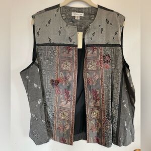 Vintage Artistic Coldwater Creek Floral Heart Vest NWT Size 2X - $90 MSRP